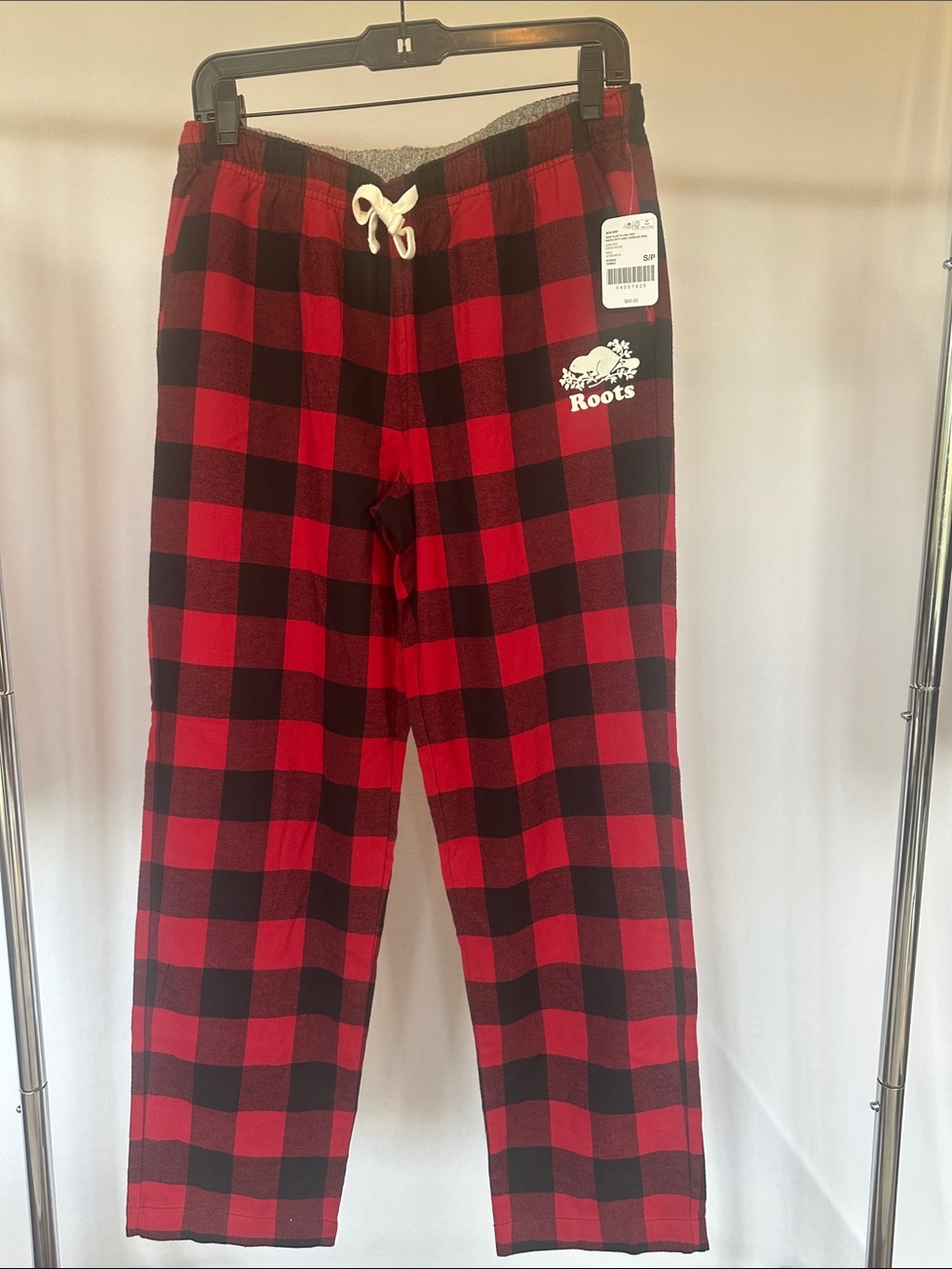Roots Park Plaid Pajama Lounge Pants with Drawstring - Women's Small NWT